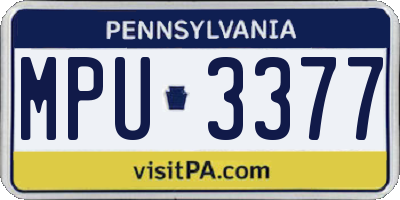 PA license plate MPU3377