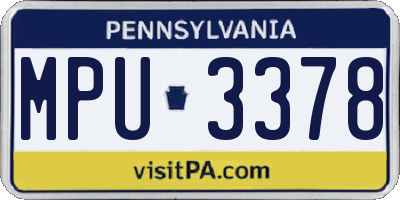 PA license plate MPU3378