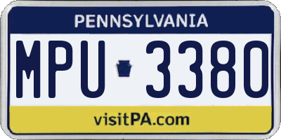 PA license plate MPU3380