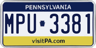 PA license plate MPU3381
