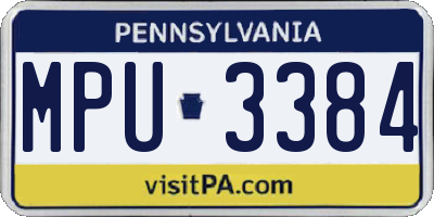 PA license plate MPU3384