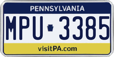 PA license plate MPU3385