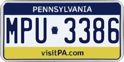 PA license plate MPU3386