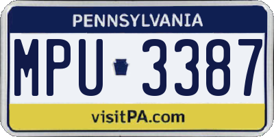 PA license plate MPU3387