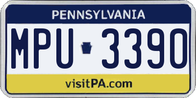 PA license plate MPU3390
