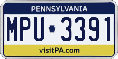 PA license plate MPU3391