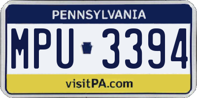 PA license plate MPU3394