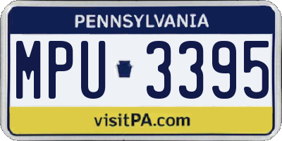 PA license plate MPU3395