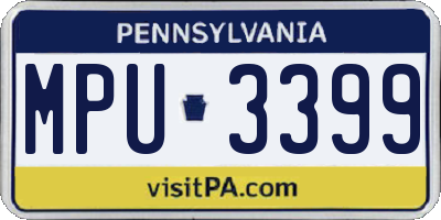 PA license plate MPU3399