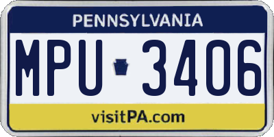 PA license plate MPU3406