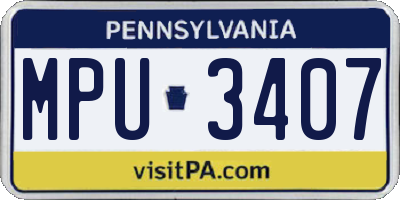 PA license plate MPU3407