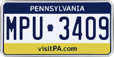 PA license plate MPU3409