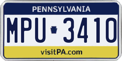 PA license plate MPU3410