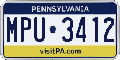 PA license plate MPU3412