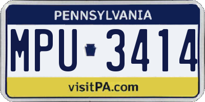 PA license plate MPU3414