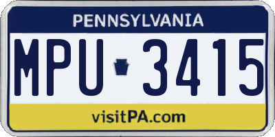 PA license plate MPU3415
