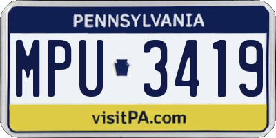 PA license plate MPU3419