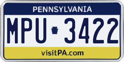 PA license plate MPU3422