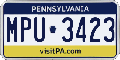 PA license plate MPU3423