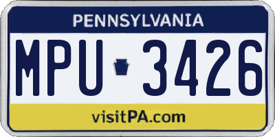 PA license plate MPU3426