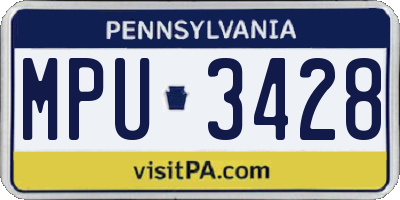 PA license plate MPU3428