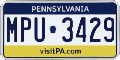 PA license plate MPU3429