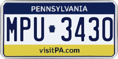 PA license plate MPU3430