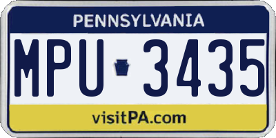PA license plate MPU3435