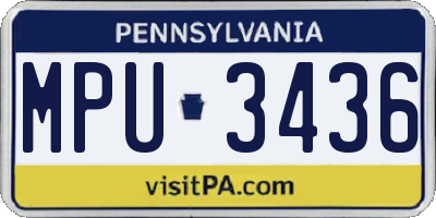PA license plate MPU3436