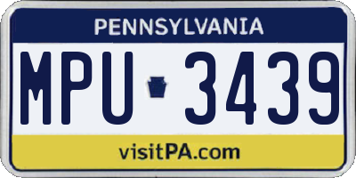 PA license plate MPU3439