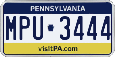 PA license plate MPU3444