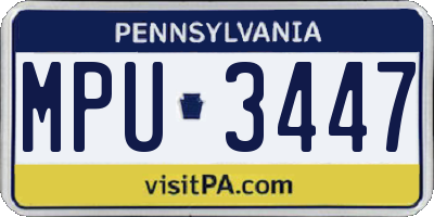 PA license plate MPU3447
