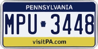 PA license plate MPU3448