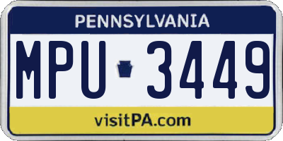 PA license plate MPU3449