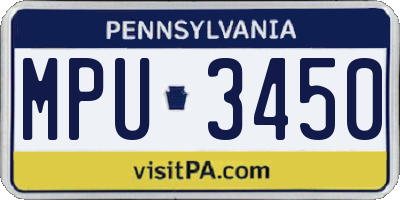 PA license plate MPU3450