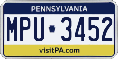 PA license plate MPU3452