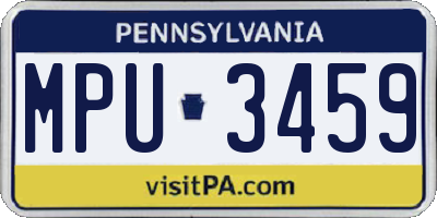 PA license plate MPU3459