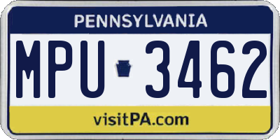 PA license plate MPU3462