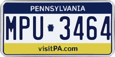 PA license plate MPU3464