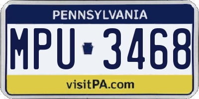 PA license plate MPU3468