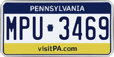 PA license plate MPU3469