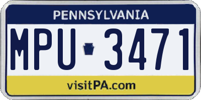 PA license plate MPU3471