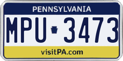 PA license plate MPU3473
