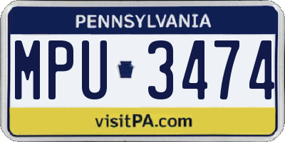 PA license plate MPU3474