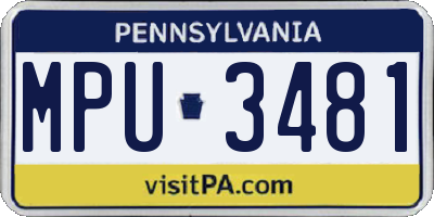 PA license plate MPU3481