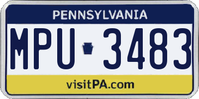 PA license plate MPU3483