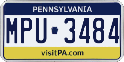 PA license plate MPU3484