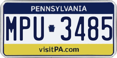 PA license plate MPU3485