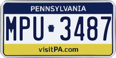 PA license plate MPU3487