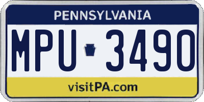 PA license plate MPU3490